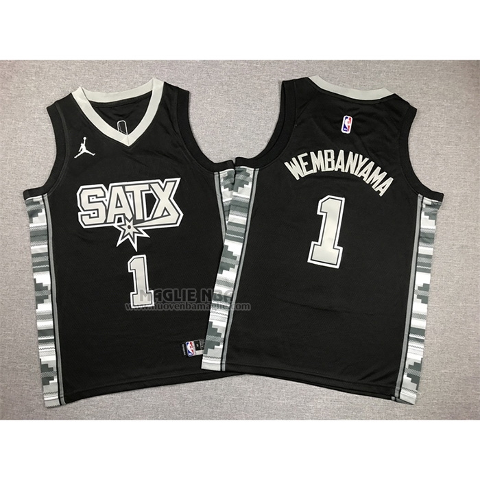 Maglia
 Victor Wembanyama NO 1 Bambino
 San Antonio Spurs Statement 2022-23 Nero
